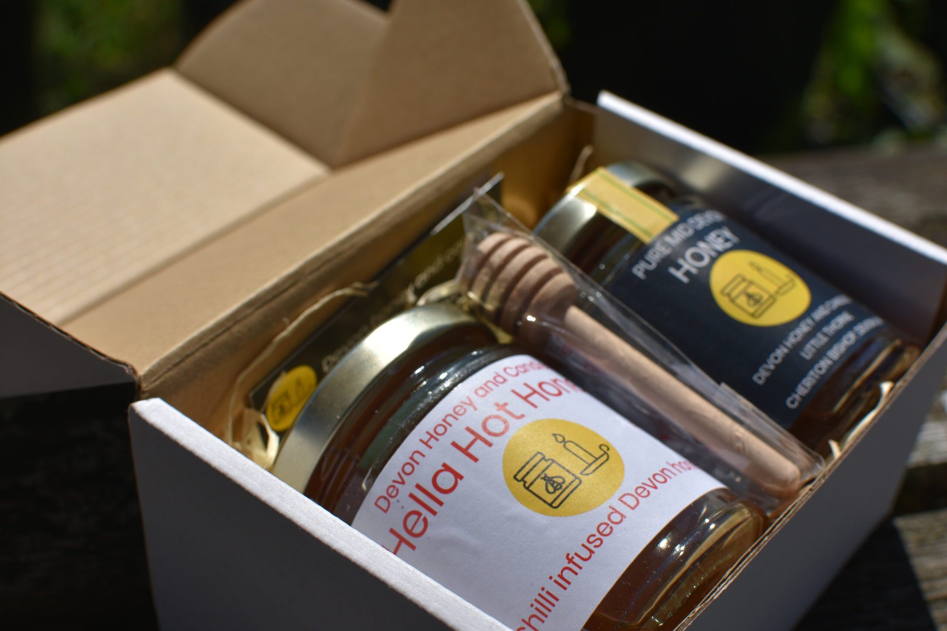 Devon chilli honey and Devon summer honey Christmas gift
