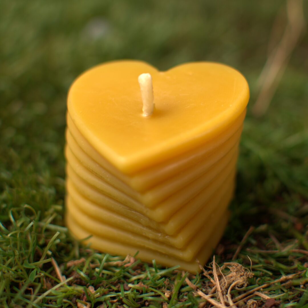 Heart candle and honey gift set image 1